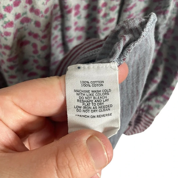 VINTAGE Y2K BDG Flowy Tiered Patterned Top in Green/Purple/Grey Size XS - Picture 6 of 7